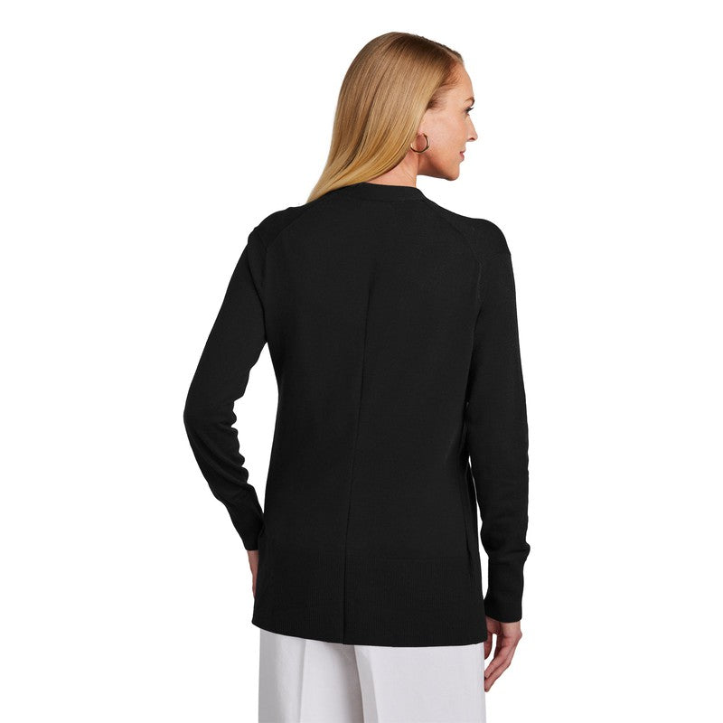 STRAYER Brooks Brothers® Women’s Cotton Stretch Long Cardigan Sweater - Deep Black