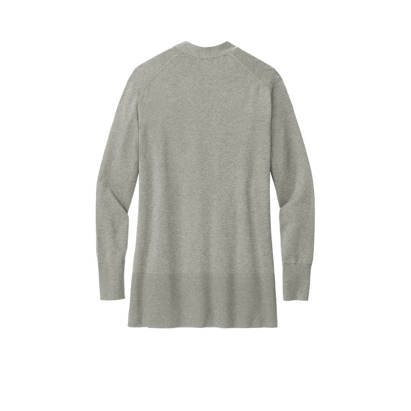 STRAYER Brooks Brothers® Women’s Cotton Stretch Long Cardigan Sweater - Light Shadow Grey Heather