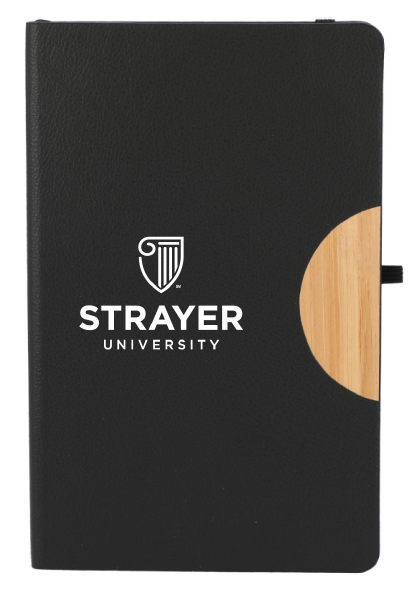 NEW STRAYER 5.5" x 8.5" Kaya Recycled and Bamboo JournalBook - BLACK