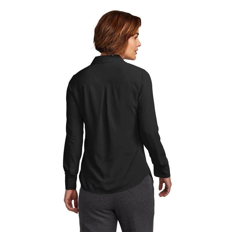 STRAYER Brooks Brothers® Women’s Full-Button Satin Blouse - Deep Black