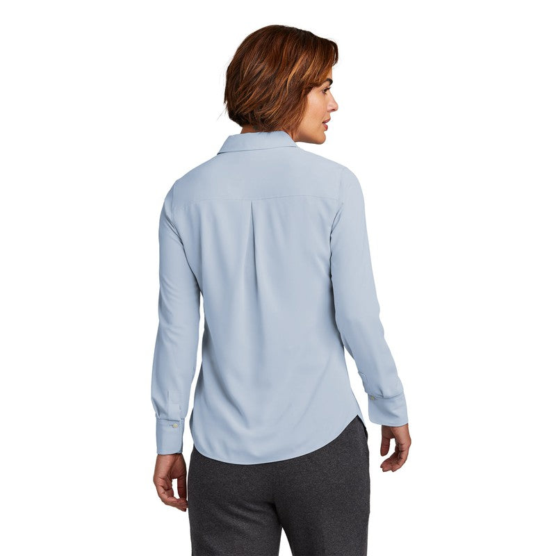 STRAYER Brooks Brothers® Women’s Full-Button Satin Blouse - Heritage Blue