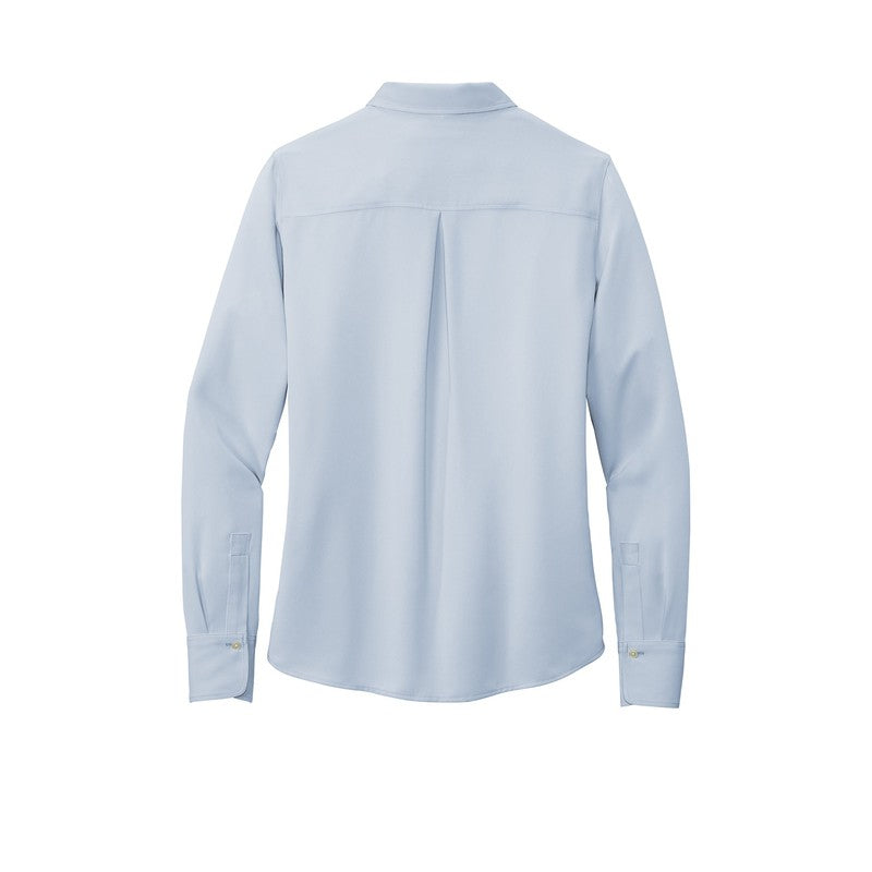 STRAYER Brooks Brothers® Women’s Full-Button Satin Blouse - Heritage Blue