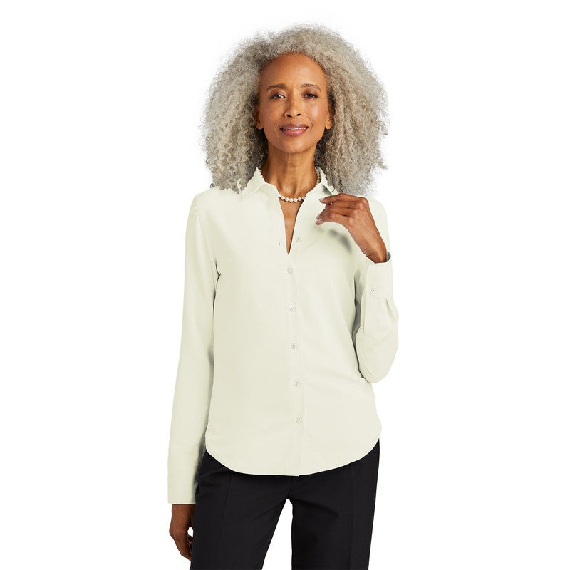 STRAYER Brooks Brothers® Women’s Full-Button Satin Blouse - Off White
