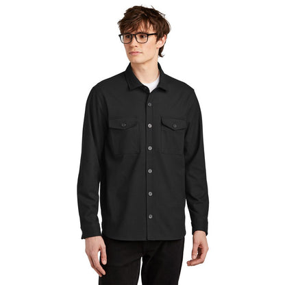 NEW STRAYER Mercer+Mettle™ Long Sleeve Twill Overshirt - DEEP BLACK