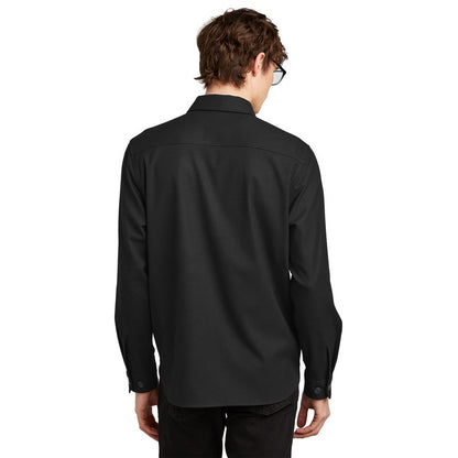 NEW STRAYER Mercer+Mettle™ Long Sleeve Twill Overshirt - DEEP BLACK