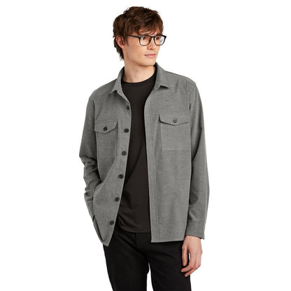 NEW STRAYER Mercer+Mettle™ Long Sleeve Twill Overshirt - Light Anchor Grey Heather