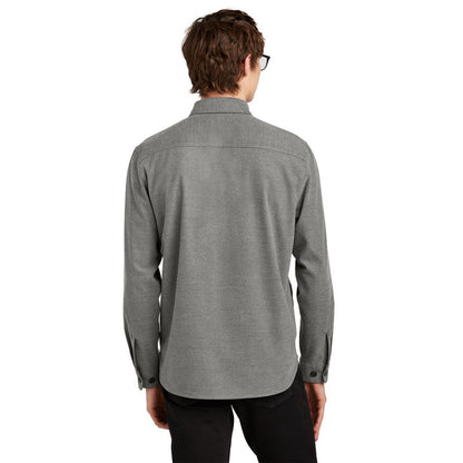 NEW STRAYER Mercer+Mettle™ Long Sleeve Twill Overshirt - Light Anchor Grey Heather