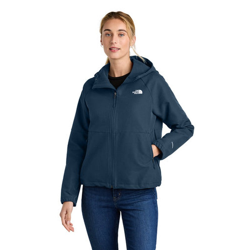 STRAYER HONORS - The North Face® Ladies Barr Lake Hooded Soft Shell Jacket - Shady Blue Dark Heather