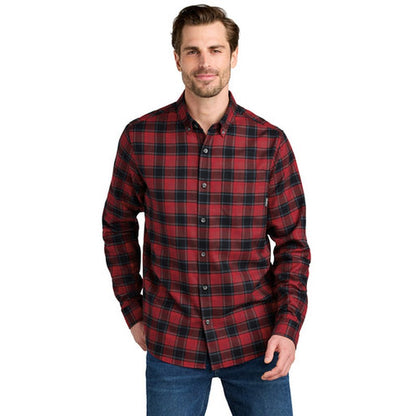 NEW STRAYER - Eddie Bauer® Long Sleeve Favorite Flannel Plaid Shirt - Red Highland Plaid