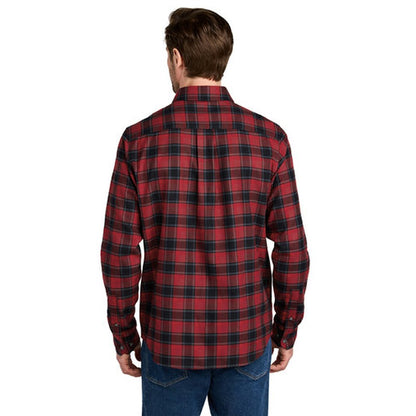 NEW STRAYER - Eddie Bauer® Long Sleeve Favorite Flannel Plaid Shirt - Red Highland Plaid