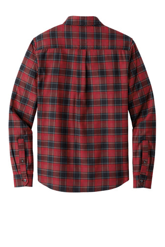 NEW STRAYER - Eddie Bauer® Long Sleeve Favorite Flannel Plaid Shirt - Red Highland Plaid