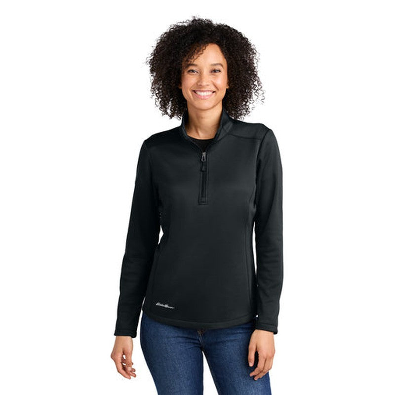 NEW STRAYER - Eddie Bauer® Women's Smooth Mid Layer Fleece 1/2-Zip - Black