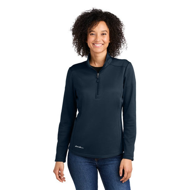 NEW STRAYER - Eddie Bauer® Women's Smooth Mid Layer Fleece 1/2-Zip - River Blue Navy