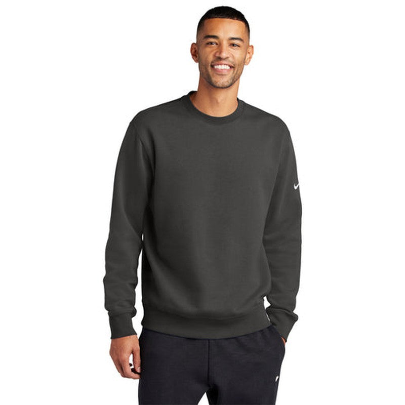 STRAYER HONORS - Nike Club Fleece Sleeve Swoosh Crew - Anthracite