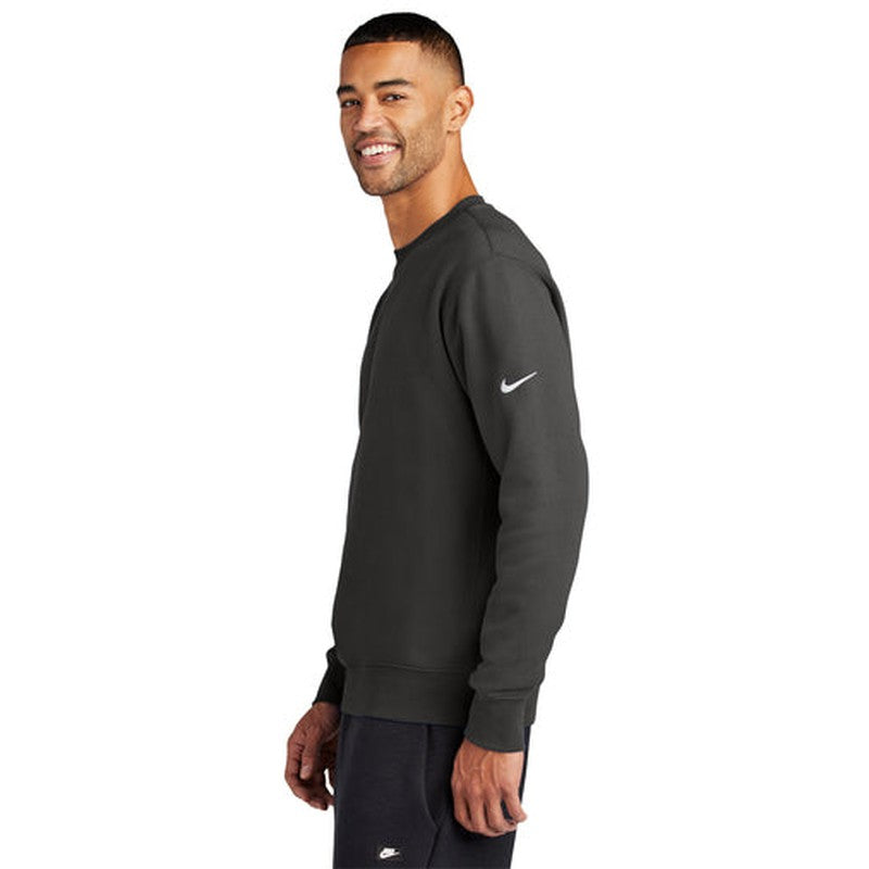 STRAYER HONORS - Nike Club Fleece Sleeve Swoosh Crew - Anthracite
