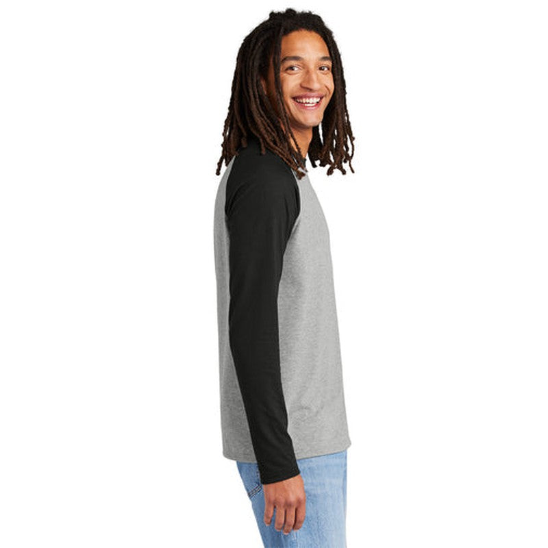 STRAYER ALUMNI Allmade® Unisex Tri-Blend Long Sleeve Colorblock Raglan (3.5" Logo) - Deep Black/Aluminum Grey
