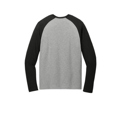 NEW STRAYER ALUMNI - Allmade® Unisex Tri-Blend Long Sleeve Colorblock Raglan - Deep Black/Aluminum Grey