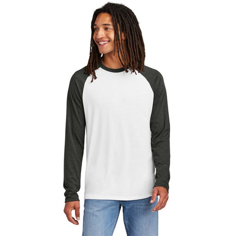 STRAYER ALUMNI Allmade® Unisex Tri-Blend Long Sleeve Colorblock Raglan (3.5" Logo) - Space Black/Bright White