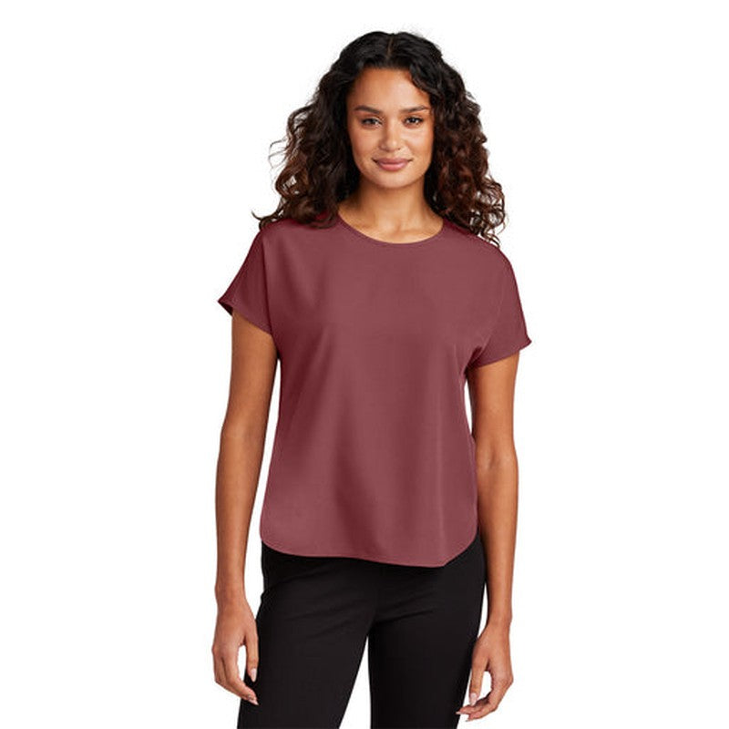 STRAYER ALUMNI ASSOCIATION Mercer+Mettle® Women's Stretch Crepe Crew - Rosewood