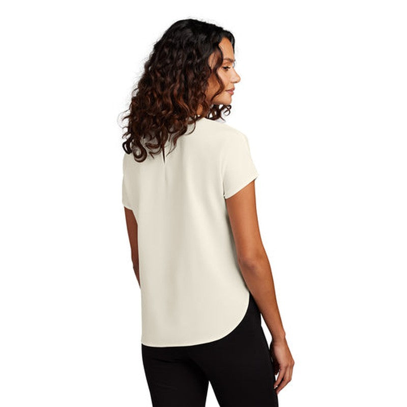 STRAYER ALUMNI ASSOCIATION Mercer+Mettle® Women's Stretch Crepe Crew - Ivory Chiffon