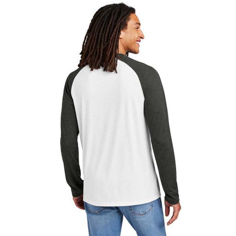 STRAYER ALUMNI Allmade® Unisex Tri-Blend Long Sleeve Colorblock Raglan (3.5" Logo) - Space Black/Bright White