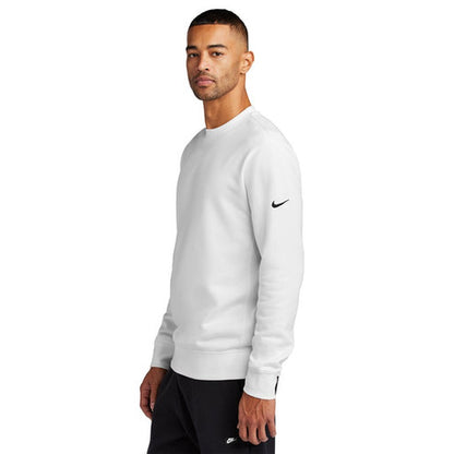 NEW STRAYER HONORS - Nike Club Fleece Sleeve Swoosh Crew - White