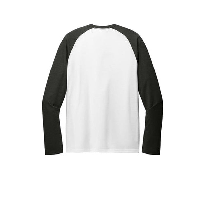 STRAYER ALUMNI Allmade® Unisex Tri-Blend Long Sleeve Colorblock Raglan (3.5" Logo) - Space Black/Bright White
