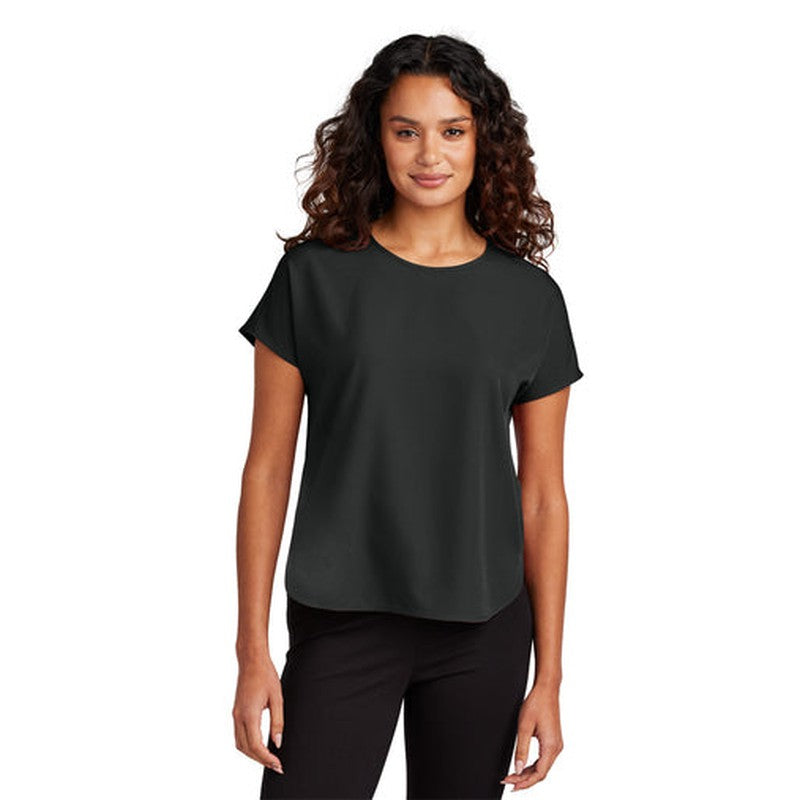 STRAYER ALUMNI ASSOCIATION Mercer+Mettle® Women's Stretch Crepe Crew - Deep Black