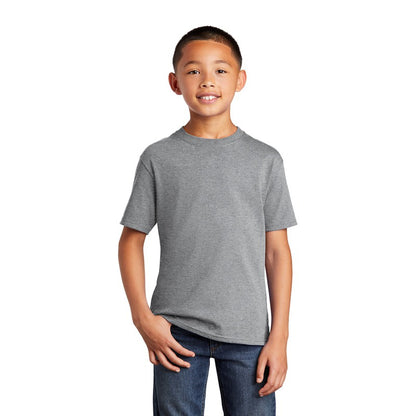 NEW STRAYER Port & Company® Youth Core Cotton Tee - Athletic Heather