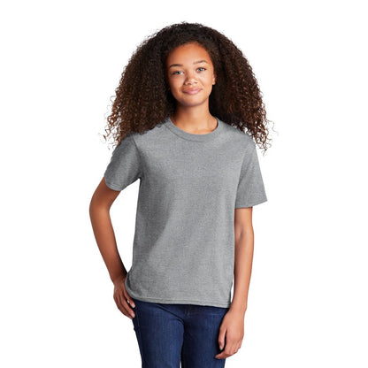 NEW STRAYER Port & Company® Youth Core Cotton Tee - Athletic Heather