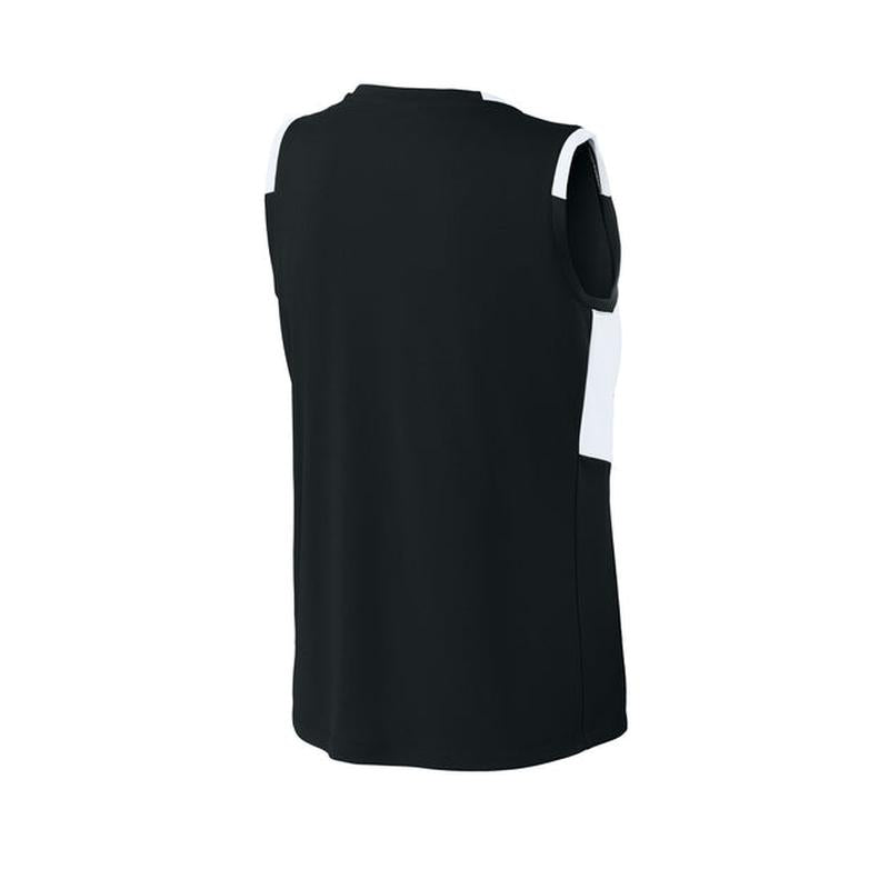 NEW STRAYER Sport-Tek® Women’s Club Sleeveless V-Neck - Black/White