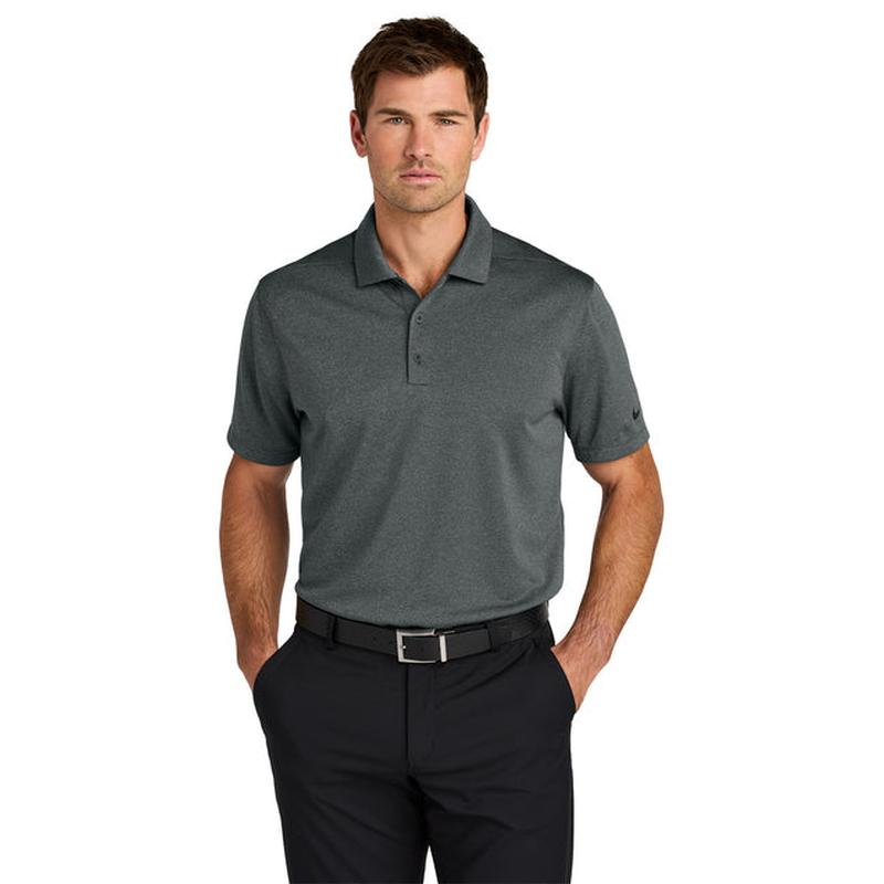 NEW STRAYER Nike Dri-FIT Smooth Heather Polo - Anthracite Heather