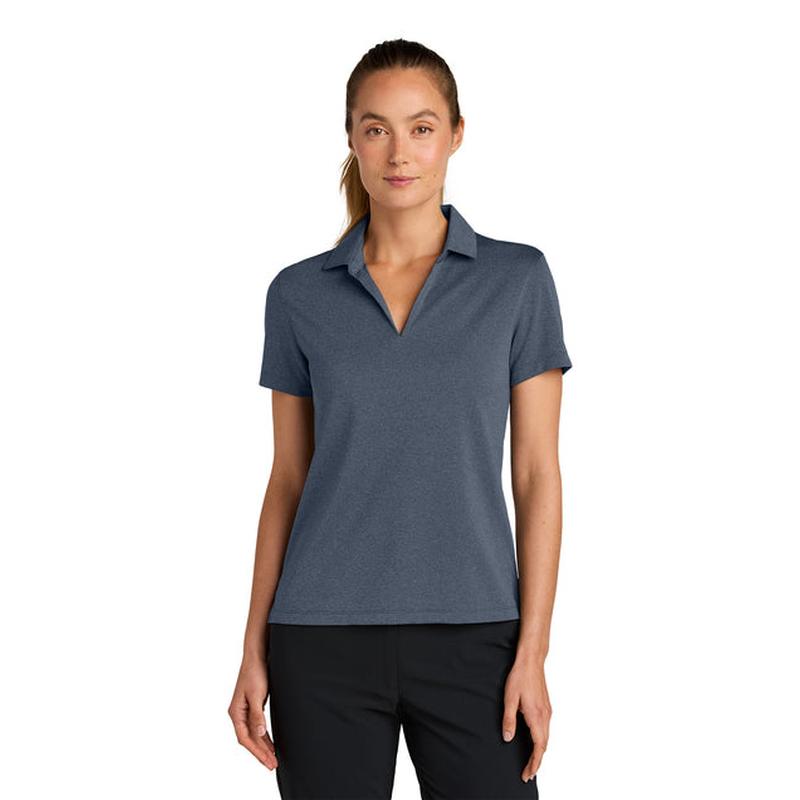 NEW STRAYER Nike Women’s Dri-FIT Smooth Heather Polo - Navy Heather