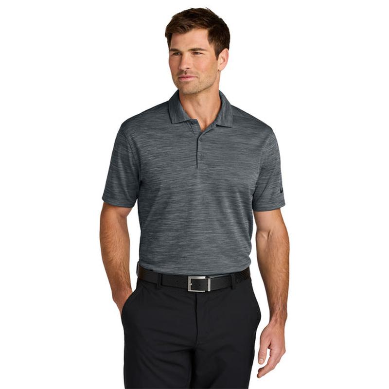 NEW STRAYER Nike Dri-FIT Striated Polo - Dark Grey