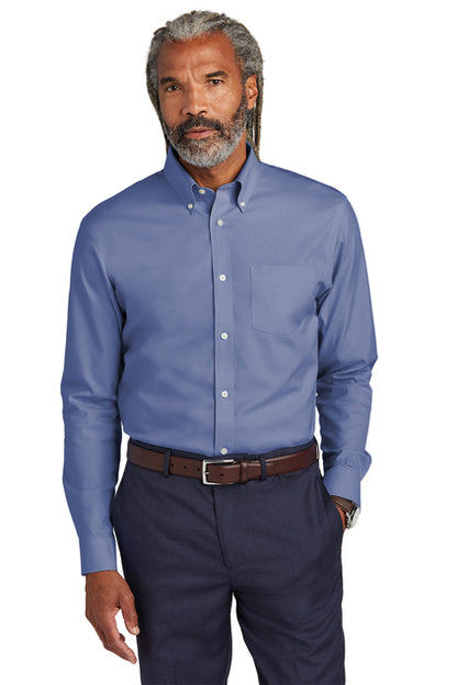NEW STRAYER Brooks Brothers® Tall Wrinkle-Free Stretch Pinpoint Shirt - Cobalt Blue