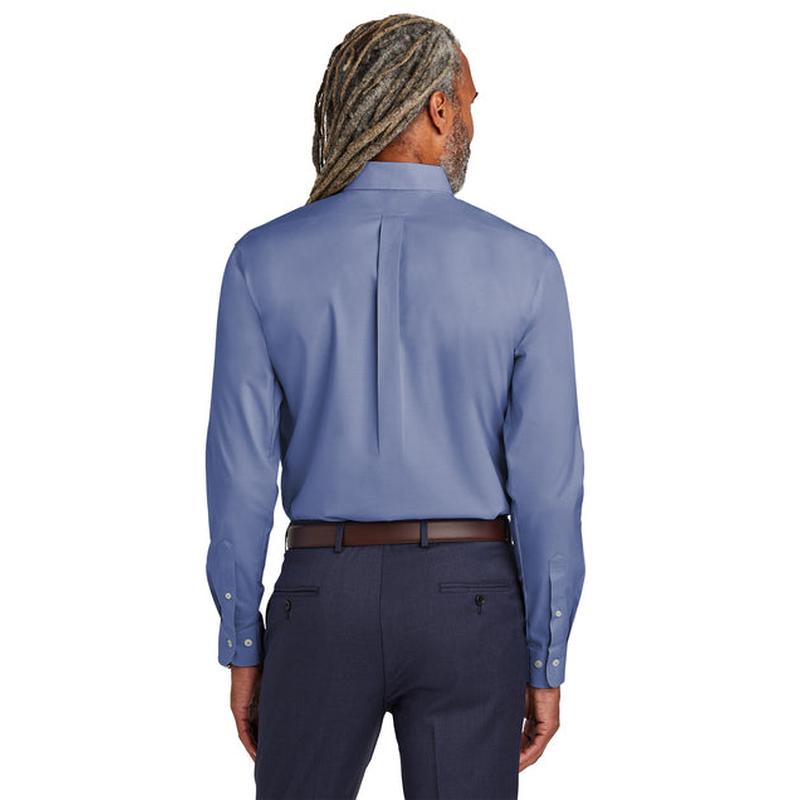 NEW STRAYER Brooks Brothers® Tall Wrinkle-Free Stretch Pinpoint Shirt - Cobalt Blue