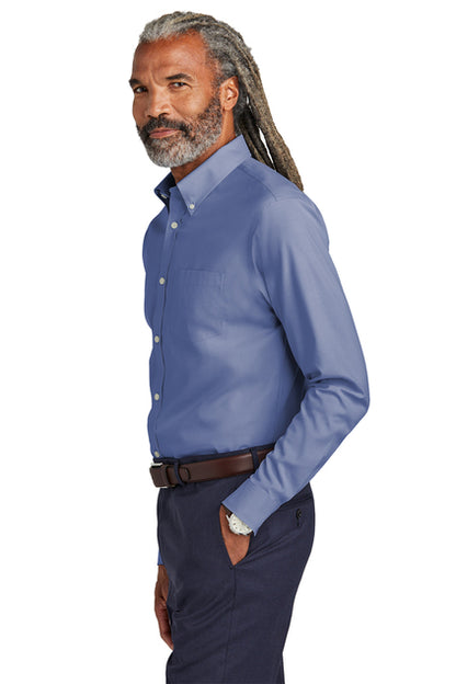 NEW STRAYER Brooks Brothers® Tall Wrinkle-Free Stretch Pinpoint Shirt - Cobalt Blue