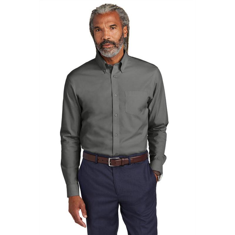 NEW STRAYER Brooks Brothers® Tall Wrinkle-Free Stretch Pinpoint Shirt - Deep Black