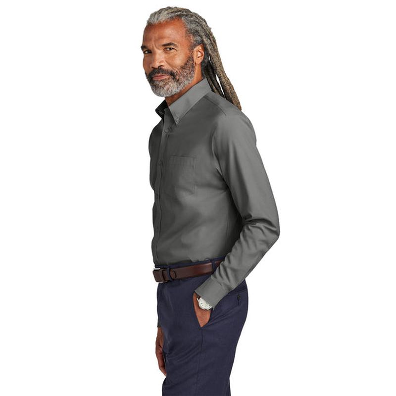 NEW STRAYER Brooks Brothers® Tall Wrinkle-Free Stretch Pinpoint Shirt - Deep Black