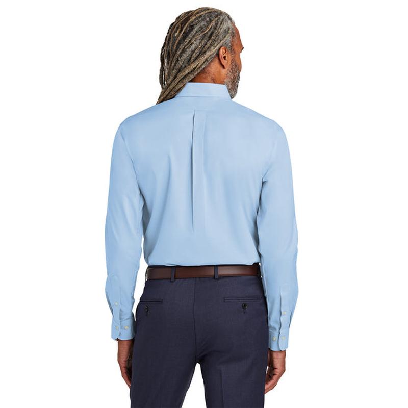 NEW STRAYER Brooks Brothers® Tall Wrinkle-Free Stretch Pinpoint Shirt - Newport Blue