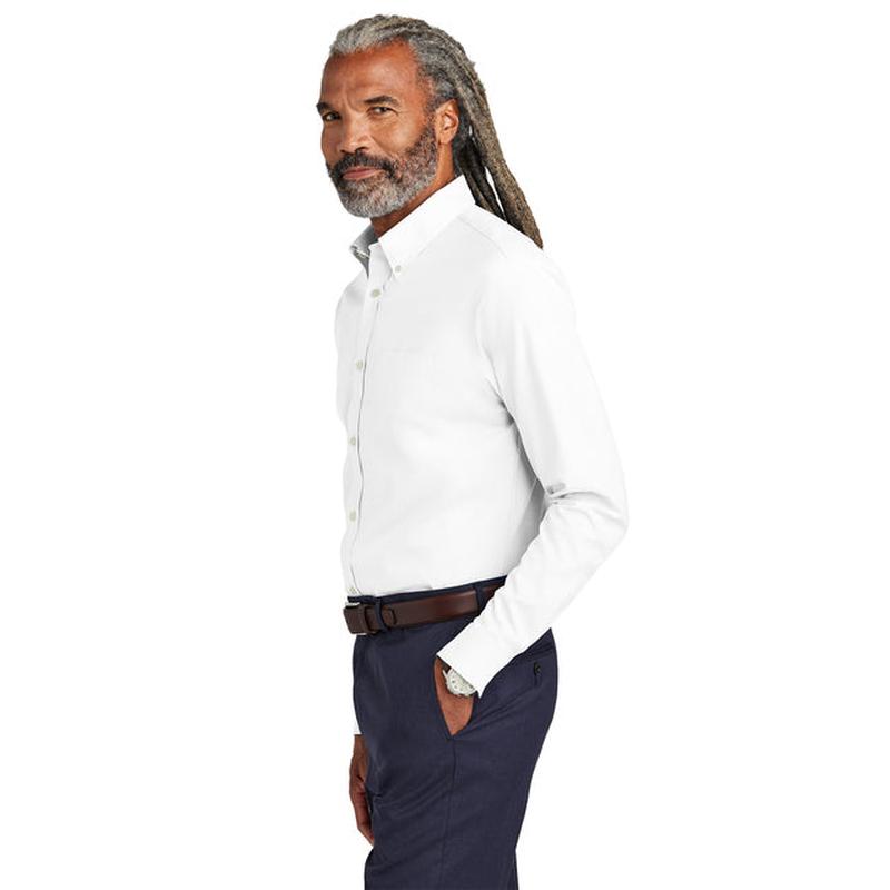 NEW STRAYER Brooks Brothers® Tall Wrinkle-Free Stretch Pinpoint Shirt - White