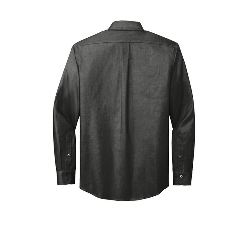 NEW STRAYER Brooks Brothers® Tall Wrinkle-Free Stretch Nailhead Shirt - Deep Black