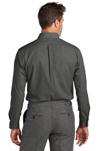 NEW STRAYER Brooks Brothers® Tall Wrinkle-Free Stretch Nailhead Shirt - Deep Black