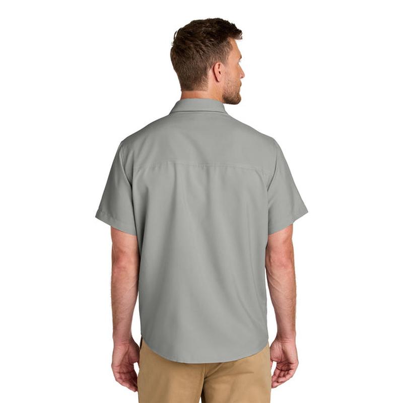NEW STRAYER Port Authority® Short Sleeve UV Dockside Shirt - Gusty Grey