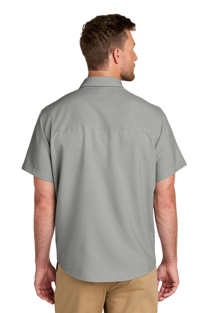 NEW STRAYER Port Authority® Short Sleeve UV Dockside Shirt - Gusty Grey