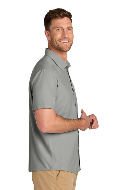 NEW STRAYER Port Authority® Short Sleeve UV Dockside Shirt - Gusty Grey