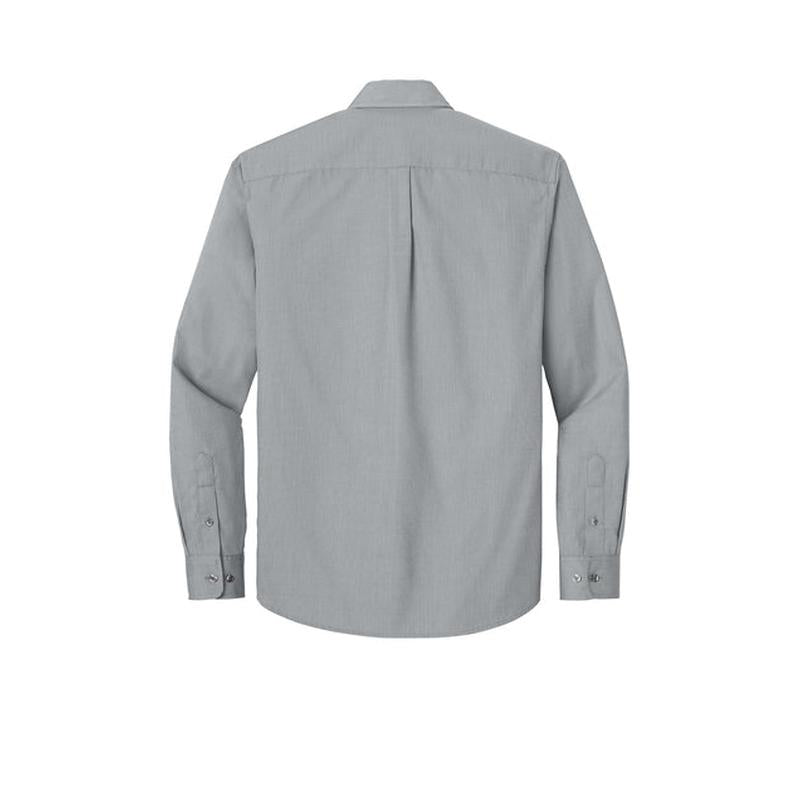 NEW STRAYER Port Authority® Long Sleeve Nailhead Easy Care Shirt - Gusty Grey