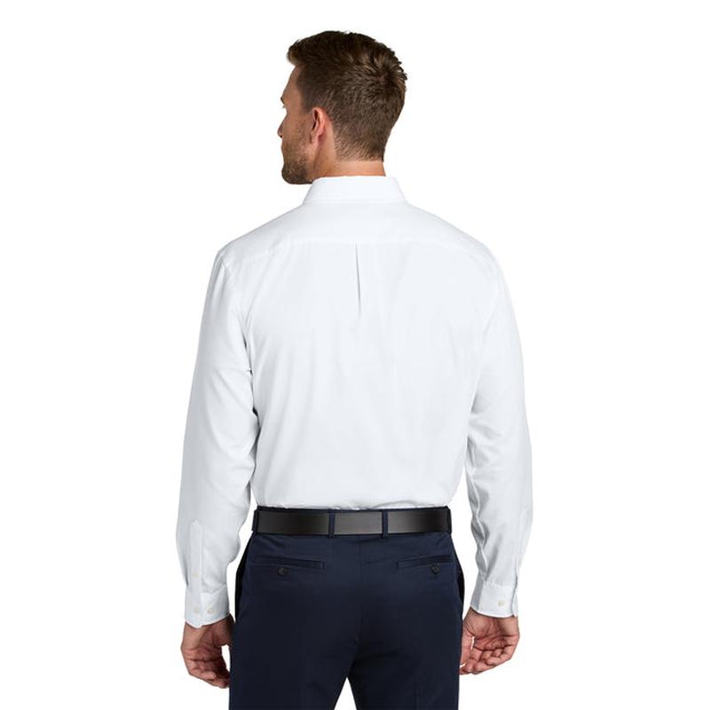 NEW STRAYER Port Authority® Long Sleeve Nailhead Easy Care Shirt - White