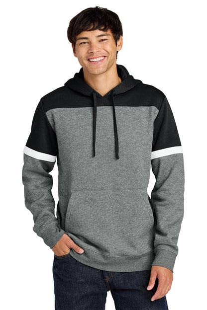 NEW STRAYER - Sport-Tek® Drive Fleece Colorblock Hoodie - Black/Vintage Heather