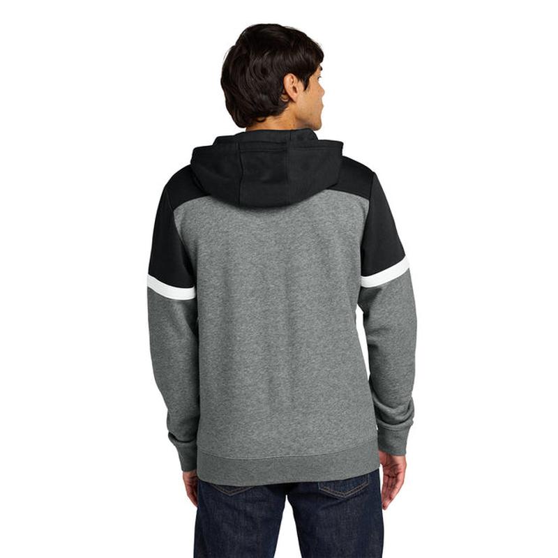NEW STRAYER - Sport-Tek® Drive Fleece Colorblock Hoodie - Black/Vintage Heather